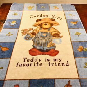KOYO Blanket Garden Teddy  Kids Baby Bear Blue Japan Quality Thick Plush Lovey